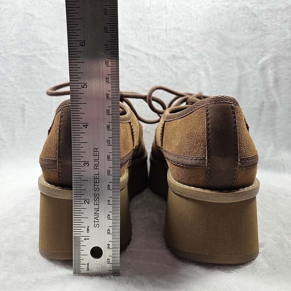 New UGG Cityfunc Lace Platform Sneakers Chestnut Suede Women's 8 (Tiny Defect) - Picture 6 of 12
